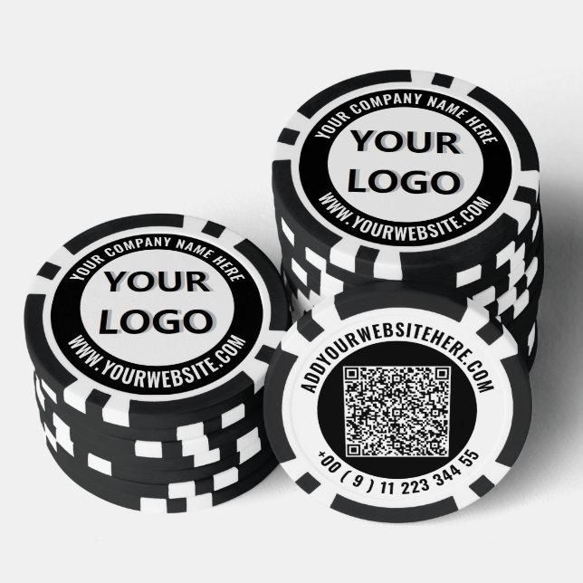 Fichas De Póquer Create Your Own Business Logo Poker Chips Template (Pila)