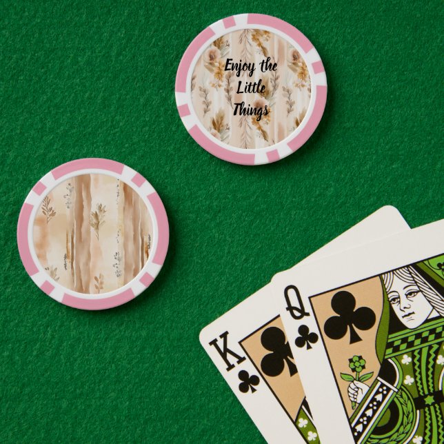 Fichas De Póquer Crema Rústica Floral Boho (Mesa de Poker (Doble))