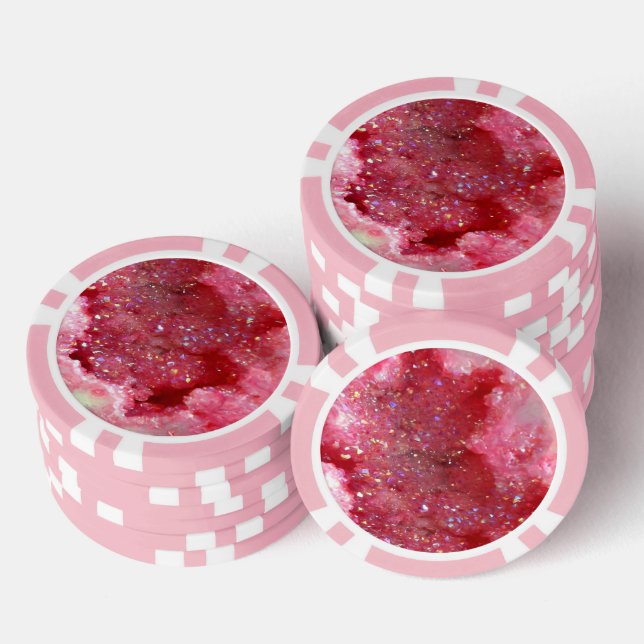 Fichas De Póquer Cristales de Hada Rosa Caídos (Pila)