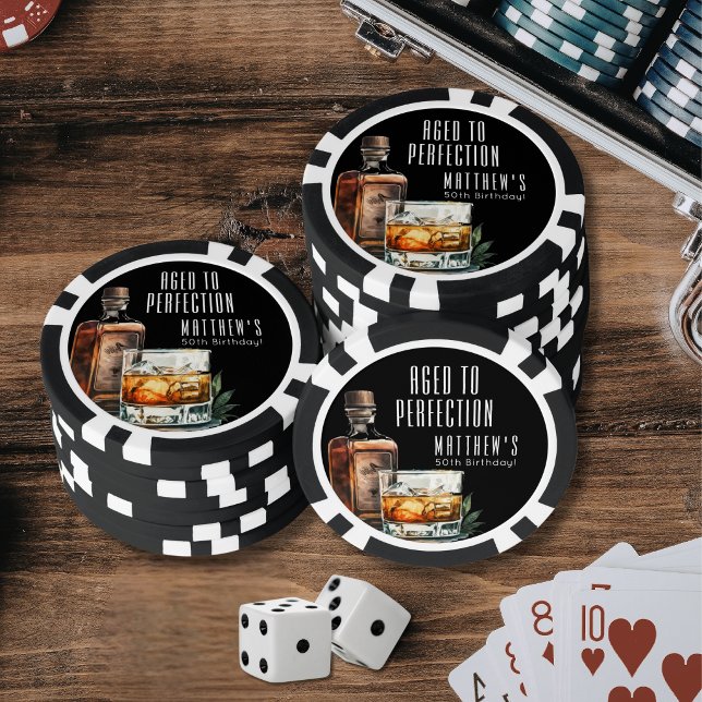 Fichas De Póquer Cumpleaños 50 Perfectamente Envejecido (Aged To Perfection 50th Birthday Poker Chips)