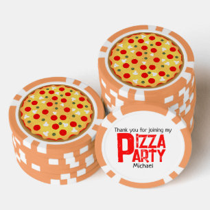 Fichas De Póquer cumpleaños de fiestas de pizza divertidos de Guay
