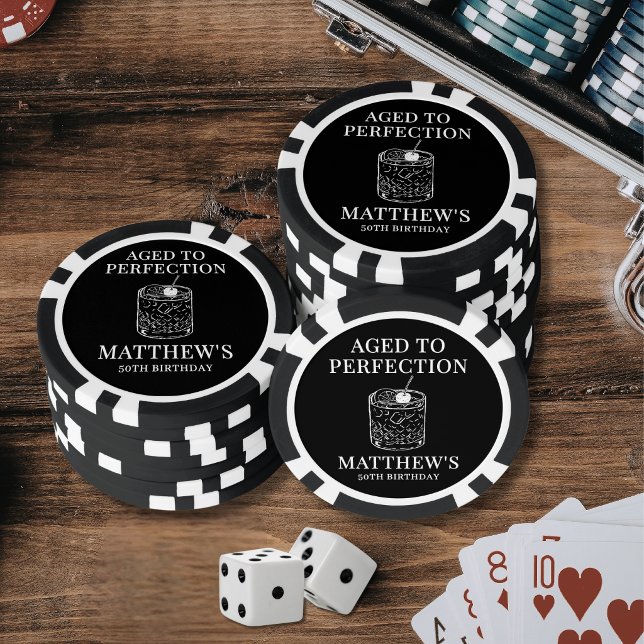 Fichas De Póquer Cumpleaños Maduro a la Perfección (Aged To Perfection Birthday Poker Chips)