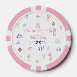 Fichas De Póquer Cumpleaños minimalista italiano lindo