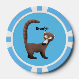 Fichas De Póquer Curioso ilustracion personalizado de coatimundi