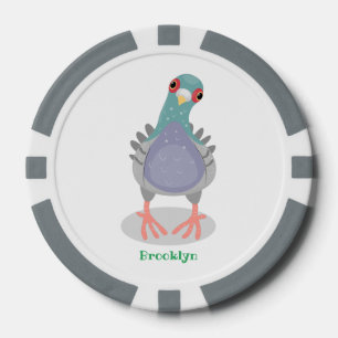 Fichas De Póquer Curioso ilustracion personalizado de palomas