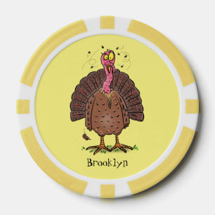 Fichas De Póquer Curioso pavo de corral marrón con personalizado de