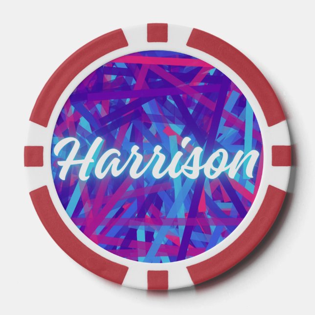 Fichas De Póquer Custom Name Sticker – Harrison – Personalized Labe (Anverso)