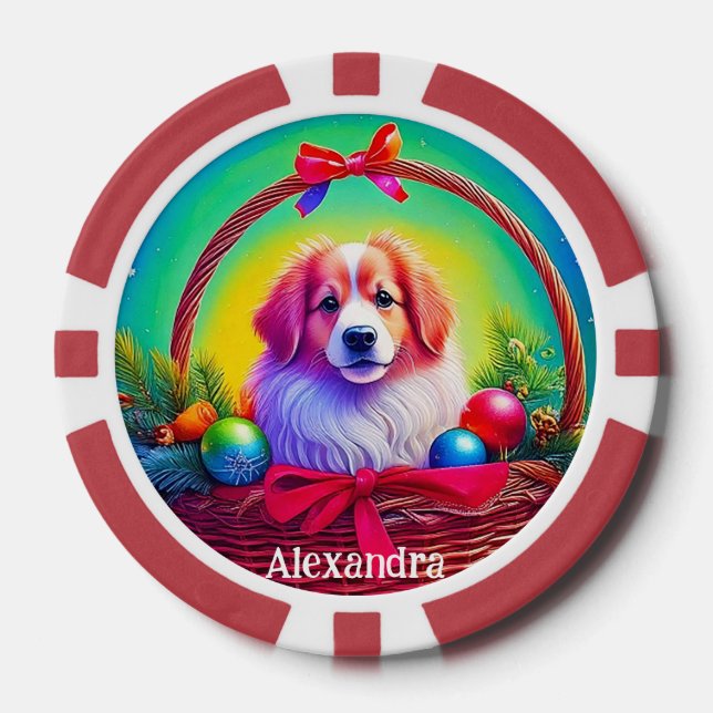 Fichas De Póquer Customize 2026 Cutest Loyal Christmas Dog  (Anverso)