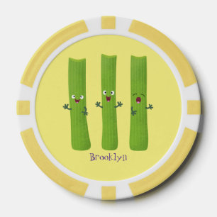 Fichas De Póquer Cute apio palitos trio verduras personalizados