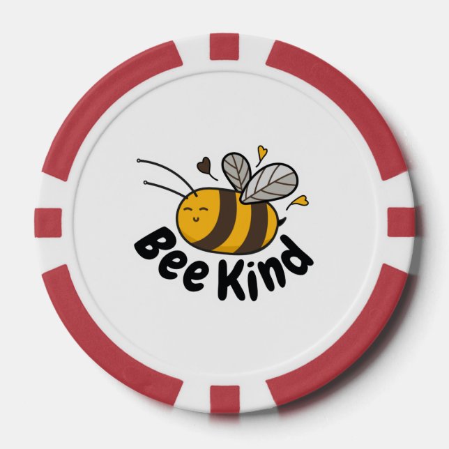 Fichas De Póquer Cute Bee Kind (Anverso)