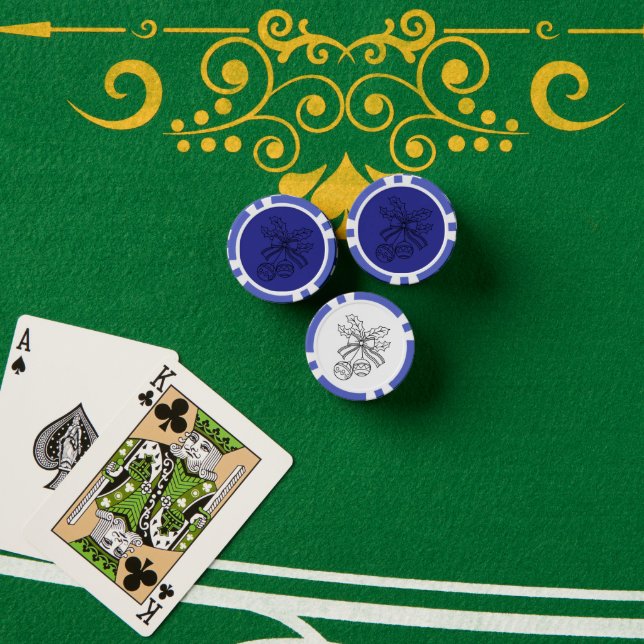 Fichas De Póquer Cute Christmas bell Line Art (Mesa de póquer (pila))