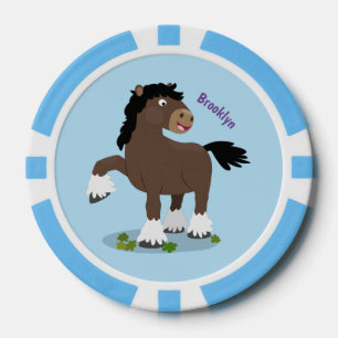Fichas De Póquer Cute Clydesdale personalizado de caballo ilustraci