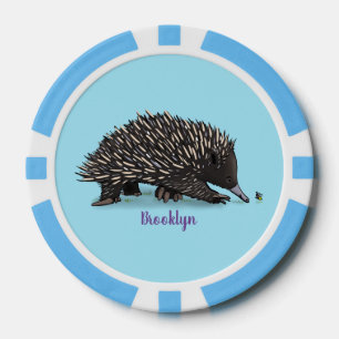 Fichas De Póquer Cute echidna con ilustracion de personalizado de a