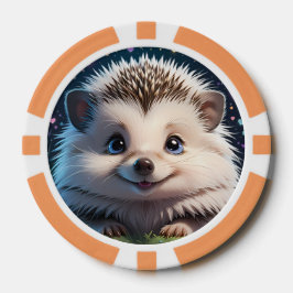 Fichas De Póquer Cute Hedgehog con grandes ojos azules