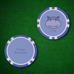 Fichas De Póquer Cute Hippo Face