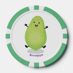 Fichas De Póquer Cute kawaii papaya paw personalizado ilustracion