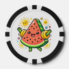 Fichas De Póquer Cute Kawaii Rodaja De Sandía Inflable Pegatina De 