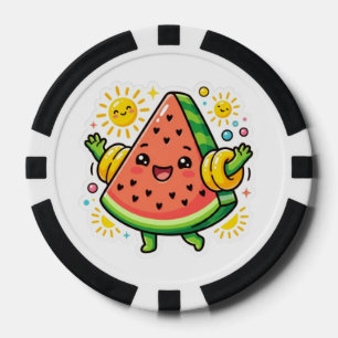 Fichas De Póquer Cute Kawaii Rodaja De Sandía Inflable Pegatina De 
