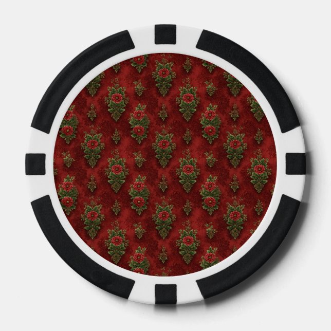 Fichas De Póquer Damask festivo (Anverso)