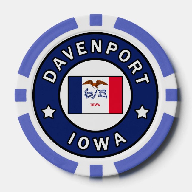 Fichas De Póquer Davenport Iowa (Anverso)