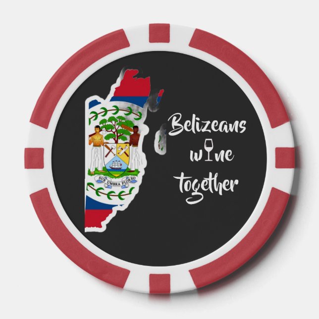 Fichas de póquer de beliceños que beben vino junto (Anverso)