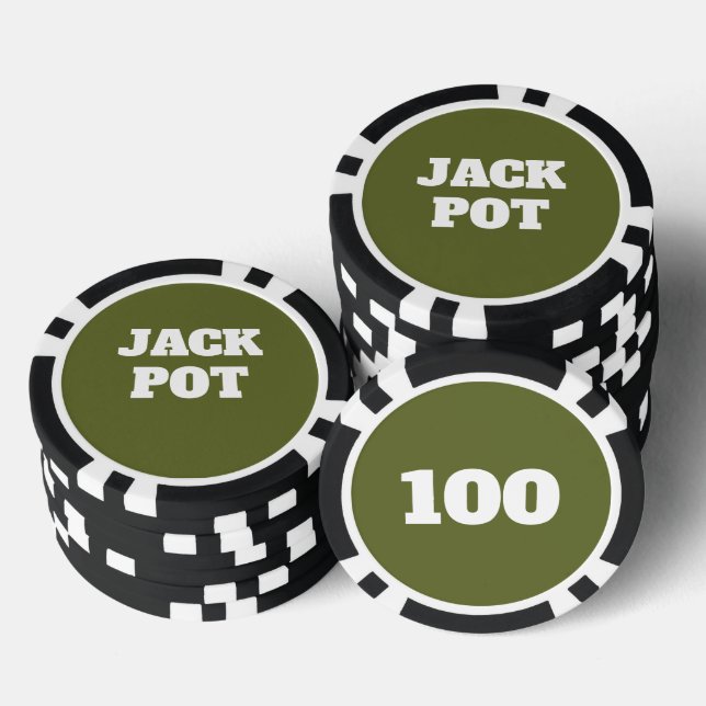 Fichas de póquer de casino personalizadas verde OD (Pila)