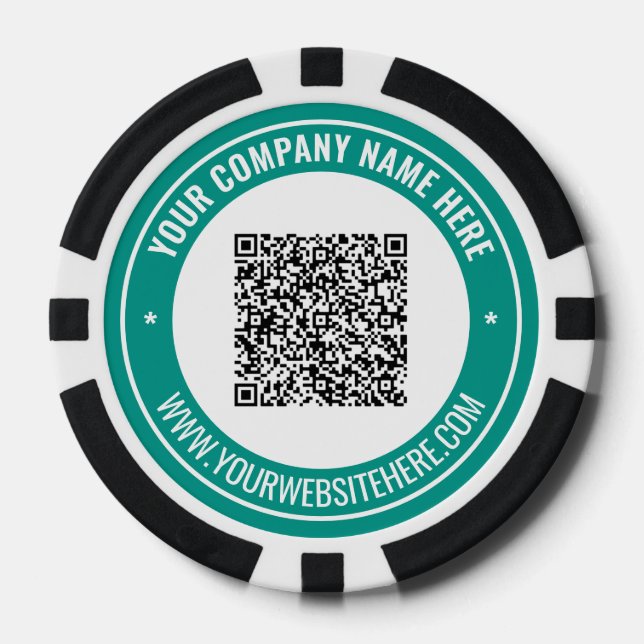 Fichas de póquer de código QR con texto personaliz (Anverso)