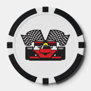 Fichas de póquer de diseño de coche de carreras