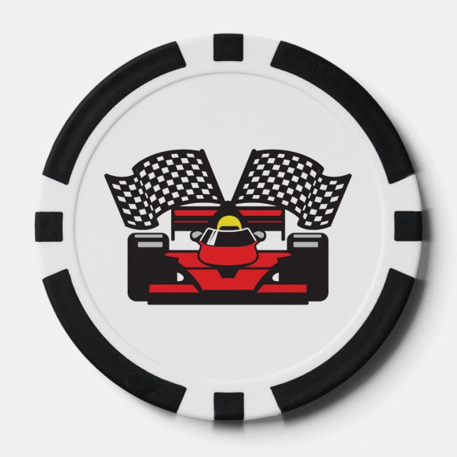 Fichas de póquer de diseño de coche de carreras (Anverso)