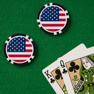 Fichas de póquer de la bandera americana Patriótic