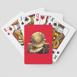 Fichas de póquer de oro Cartas de juego