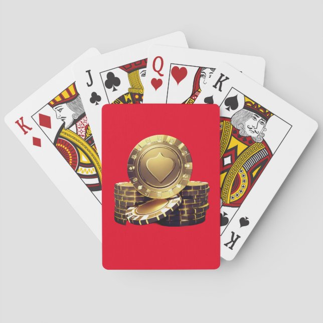 Fichas de póquer de oro Cartas de juego (Reverso)
