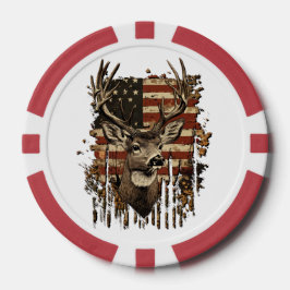 Fichas De Póquer Deer, Buck Season USA Flag