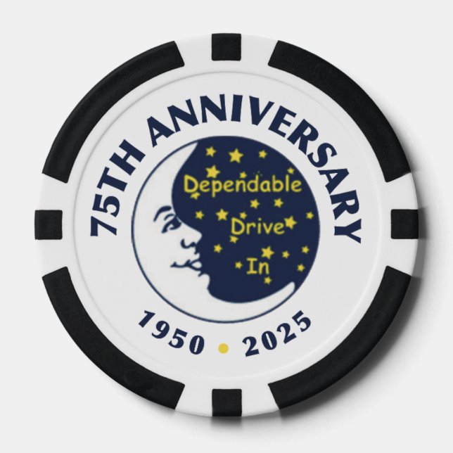Fichas De Póquer Dependable Drive In 75th Anniversary Poker Chips (Anverso)