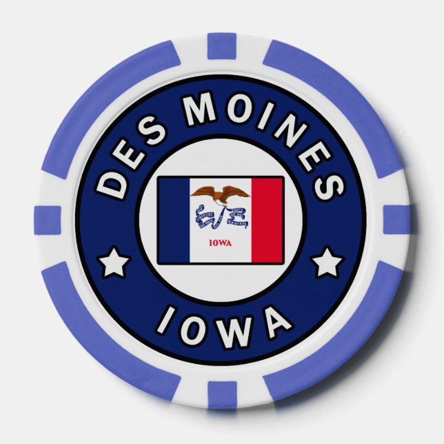 Fichas De Póquer Des Moines Iowa (Anverso)