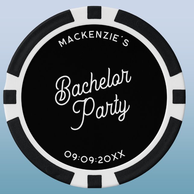 Fichas De Póquer Despedida de soltero personalizada (Stylish personalized custom name and text bachelor party poker chips)