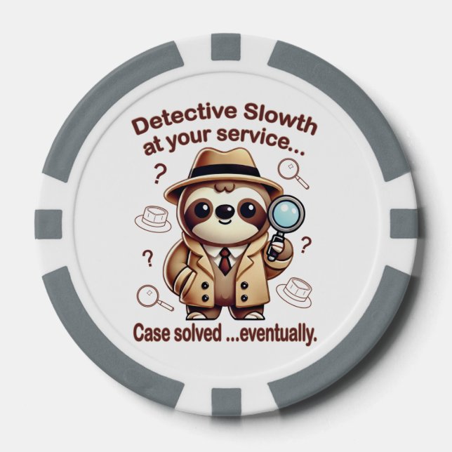 Fichas De Póquer "Detective Sloth" Sloth Private Eye (Anverso)