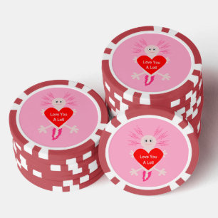 Fichas De Póquer Día de San Valentín Corazón de Amor Ajolote
