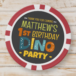 Fichas De Póquer Dino Dino Dinosaurio moderno: Aniversario de la ni