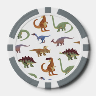 Fichas De Póquer Dinosaurio humorístico del patrón de dino