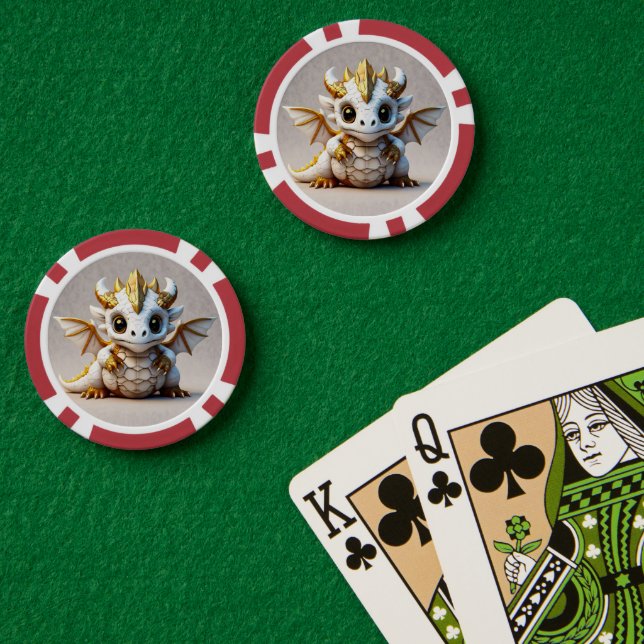 Fichas De Póquer "Diseño de dragón vectorial" (Mesa de Poker (Doble))
