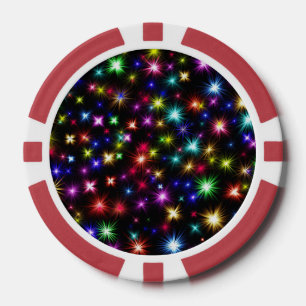 Fichas De Póquer Diseño de Fuegos Artificiales de Estrellas Colorid