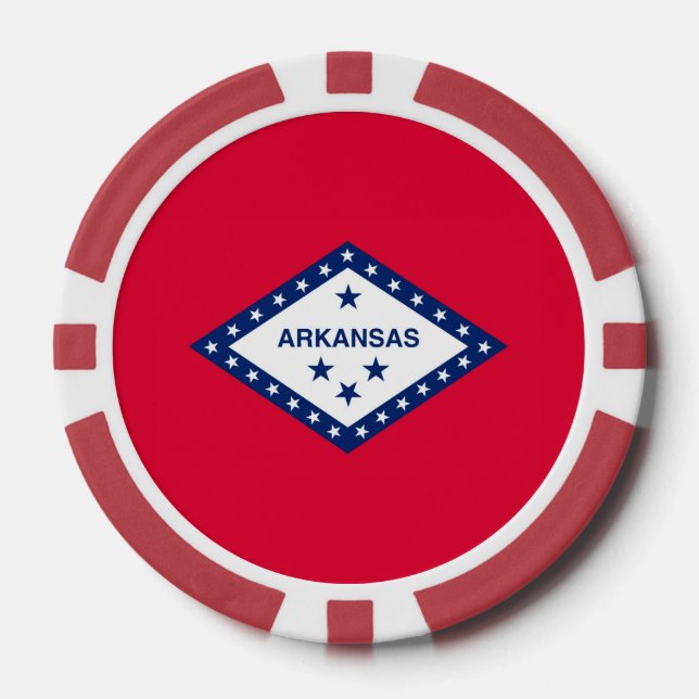 Fichas De Póquer Diseño de la bandera del estado de Arkansas (Anverso)