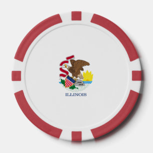 Fichas De Póquer Diseño de la bandera del estado de Illinois