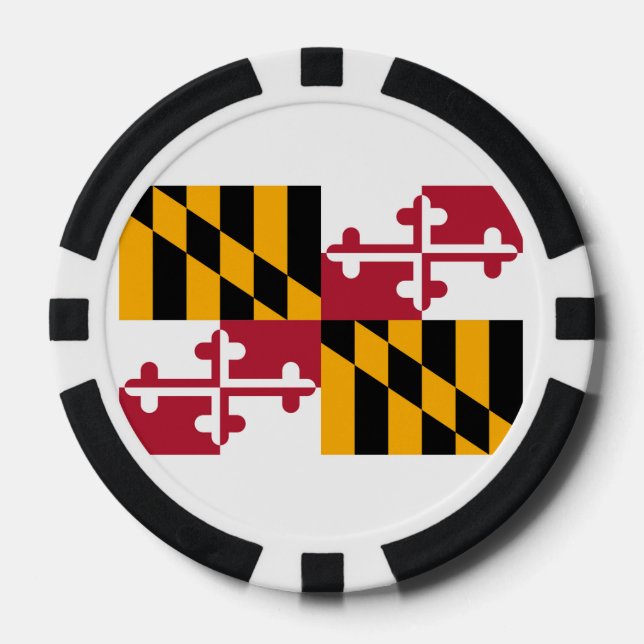 Fichas De Póquer Diseño de la bandera del estado de Maryland (Anverso)