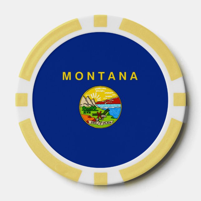 Fichas De Póquer Diseño de la bandera del estado de Montana (Anverso)