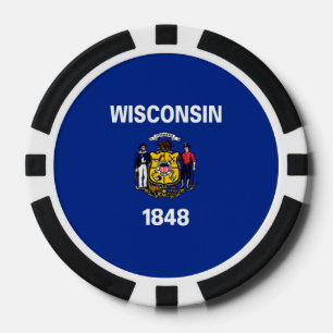 Fichas De Póquer Diseño de la bandera del estado de Wisconsin