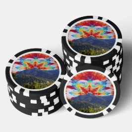 Fichas De Póquer Diseño del cielo de Tie Dye Mt Tamalpais