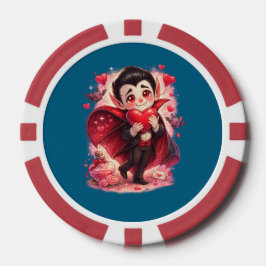 Fichas De Póquer Drácula divertido del día de San Valentín 