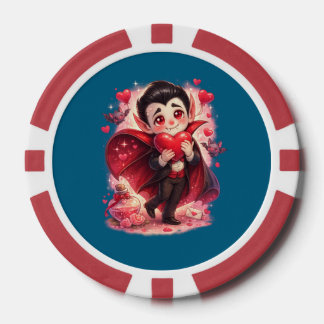 Fichas De Póquer Drácula divertido del día de San Valentín
